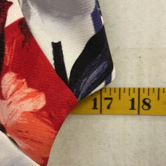 Luxe Carmen Marc Valvo Dress Red,White & Blue Floral Sleeveless Sheath Size 10 - Picture 5 of 8